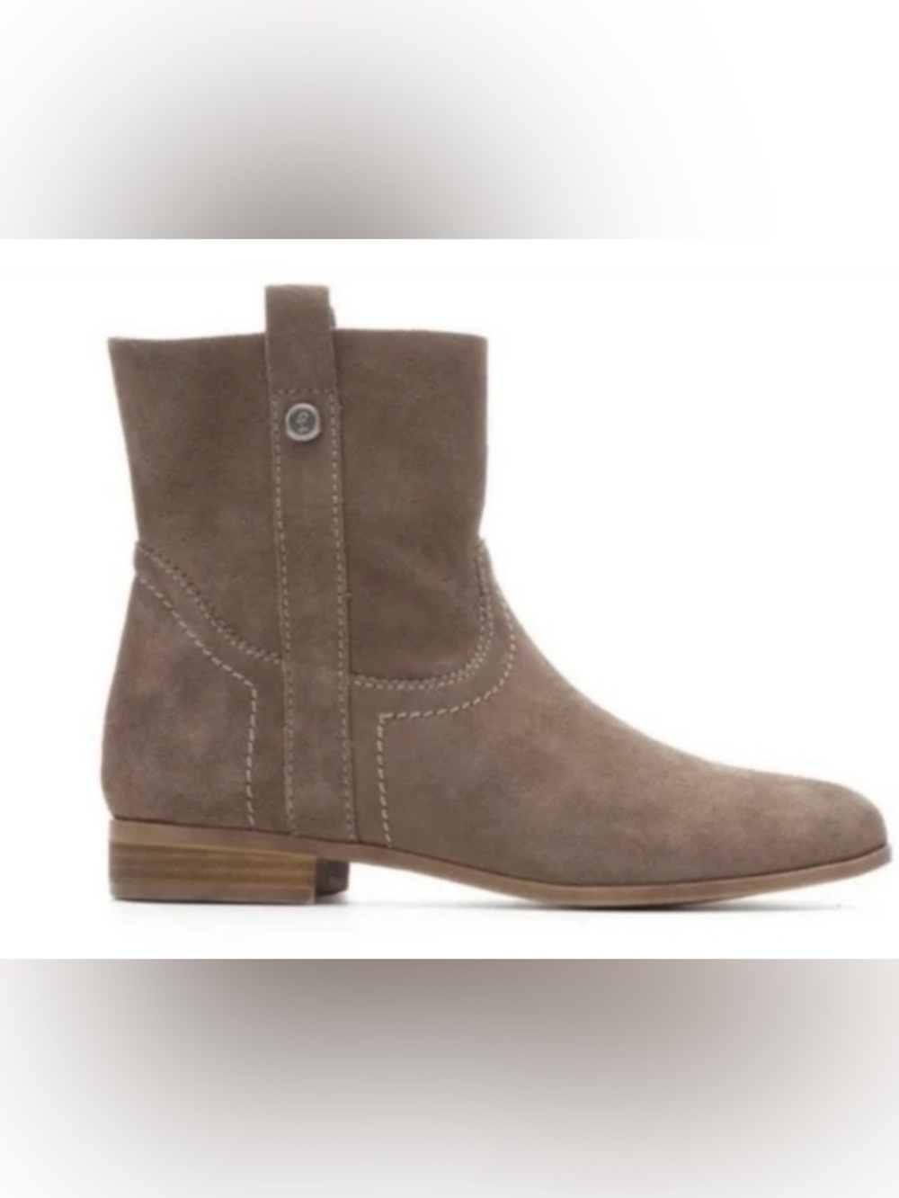 Frye & Co. Leather Sarah Taupe Suede Western Boho Ankle Boots Size 7.5